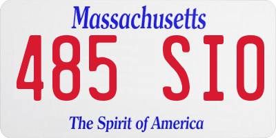 MA license plate 485SI0