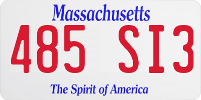MA license plate 485SI3