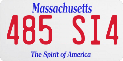 MA license plate 485SI4