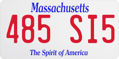 MA license plate 485SI5