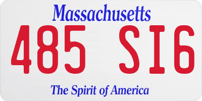 MA license plate 485SI6