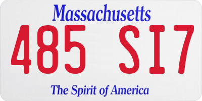 MA license plate 485SI7