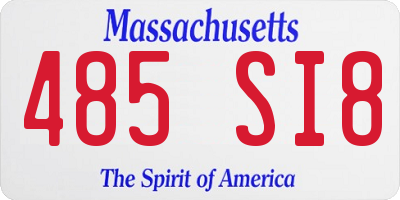 MA license plate 485SI8