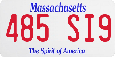 MA license plate 485SI9