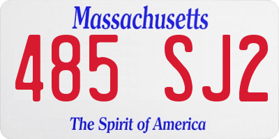 MA license plate 485SJ2