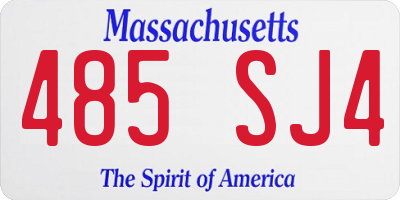 MA license plate 485SJ4