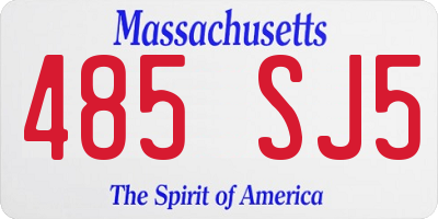 MA license plate 485SJ5