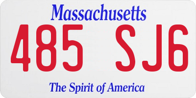 MA license plate 485SJ6