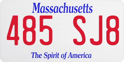 MA license plate 485SJ8