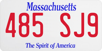 MA license plate 485SJ9