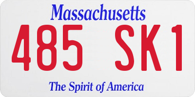 MA license plate 485SK1