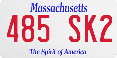 MA license plate 485SK2