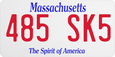 MA license plate 485SK5