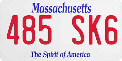 MA license plate 485SK6