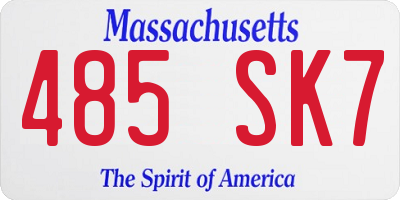 MA license plate 485SK7