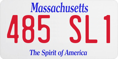 MA license plate 485SL1