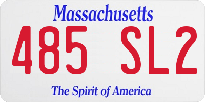 MA license plate 485SL2