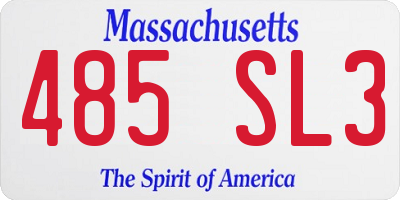 MA license plate 485SL3