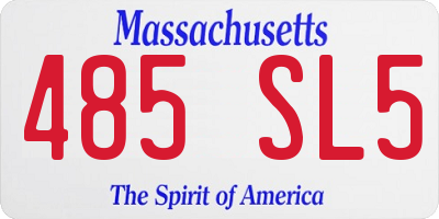 MA license plate 485SL5