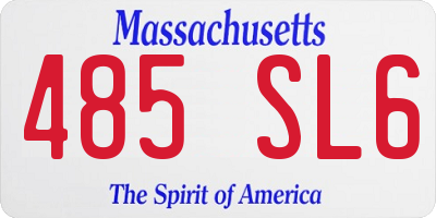 MA license plate 485SL6