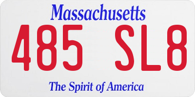 MA license plate 485SL8