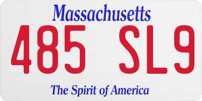 MA license plate 485SL9