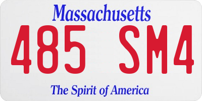 MA license plate 485SM4