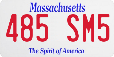MA license plate 485SM5