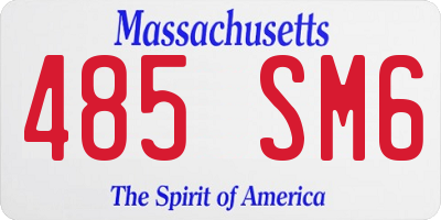 MA license plate 485SM6