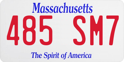 MA license plate 485SM7