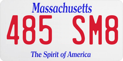 MA license plate 485SM8