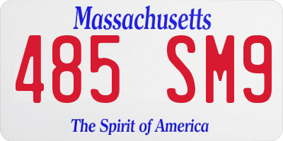 MA license plate 485SM9