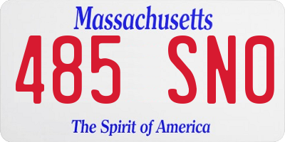MA license plate 485SN0