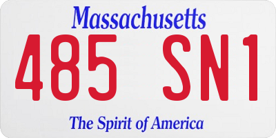 MA license plate 485SN1