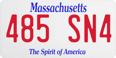 MA license plate 485SN4