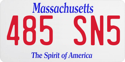 MA license plate 485SN5