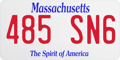 MA license plate 485SN6