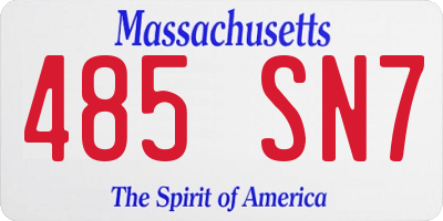 MA license plate 485SN7