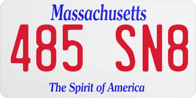MA license plate 485SN8