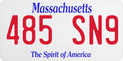 MA license plate 485SN9