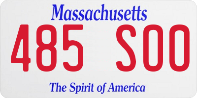 MA license plate 485SO0