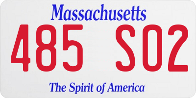 MA license plate 485SO2