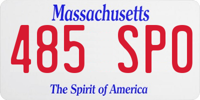 MA license plate 485SP0