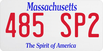 MA license plate 485SP2