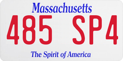 MA license plate 485SP4