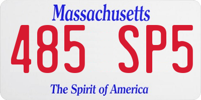 MA license plate 485SP5