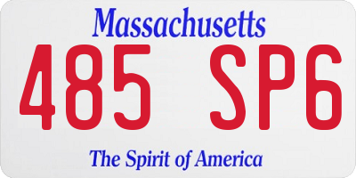 MA license plate 485SP6
