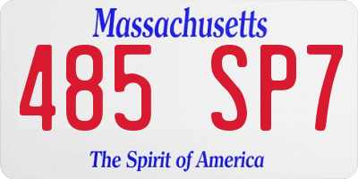 MA license plate 485SP7
