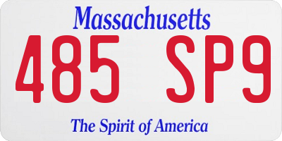 MA license plate 485SP9