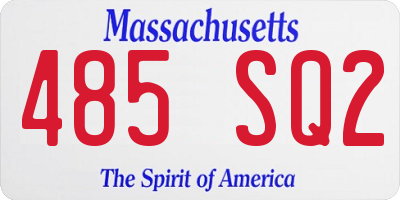 MA license plate 485SQ2
